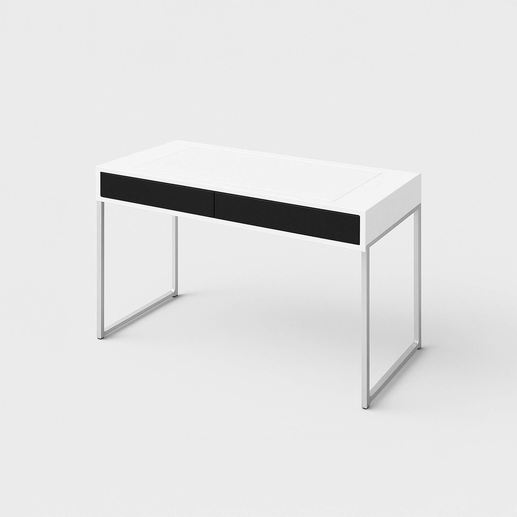 [FURN_0098] Customizable Desk (White, Aluminium)